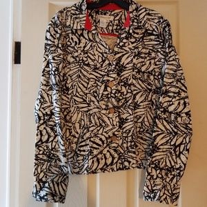 Coldwater Creek Women XL Black White Jacket